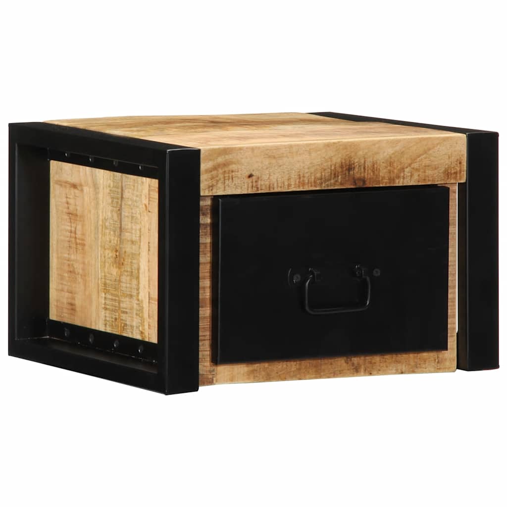 Sängbord 2 st 40x35x25 cm massivt grovt trä mango