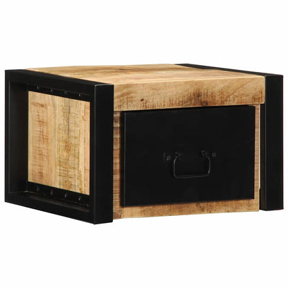 Sängbord 2 st 40x35x25 cm massivt grovt trä mango