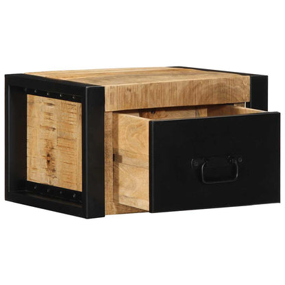 Sängbord 2 st 40x35x25 cm massivt grovt trä mango