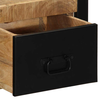 Sängbord 2 st 40x35x25 cm massivt grovt trä mango