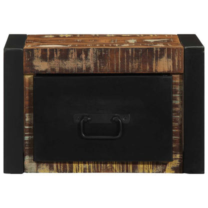 Sängbord 2 st flerfärgad 40x35x25 cm massivt trä återvunnet