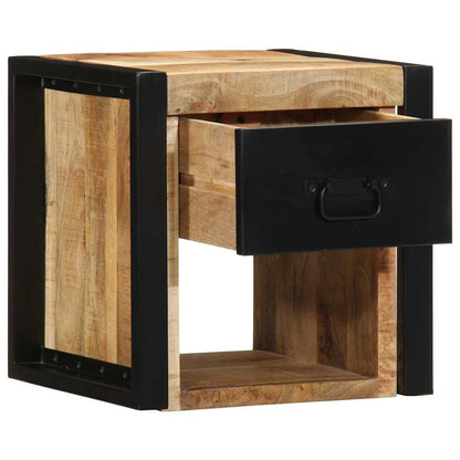 Sängbord 2 st 40x35x40 cm massivt grovt trä mango