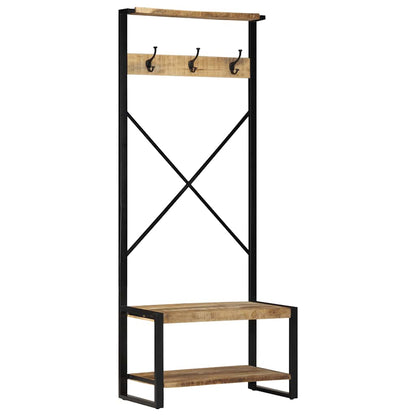 Hallmöbel 80x40x190 cm massiv grov trämango
