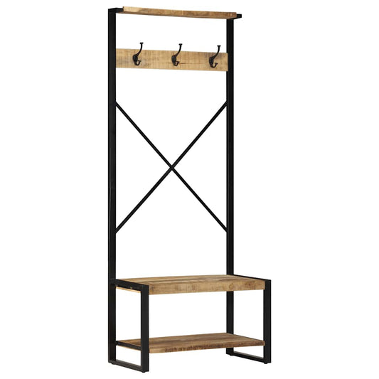 Hallmöbel 80x40x190 cm massiv grov trämango