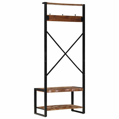 Hallmöbel flerfärgad 80x40x190 cm massivt Trä återvunnet