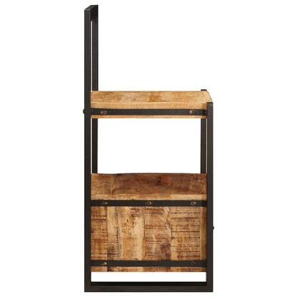 Sängbord Nattduksbord Trä med låda Brun 40 x 40 x 90 cm Massivt Mangoträ