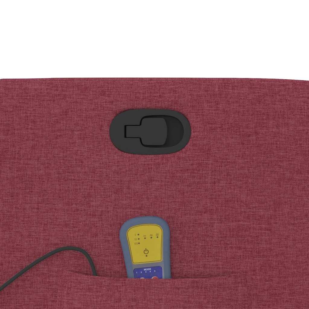 Elektrisk Massagefåtölj Vinröd tyg