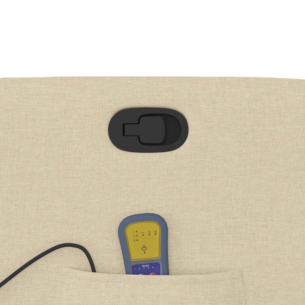 Elektrisk Massagefåtölj Gräddvit tyg