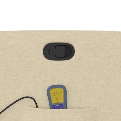 Elektrisk Massagefåtölj Gräddvit tyg