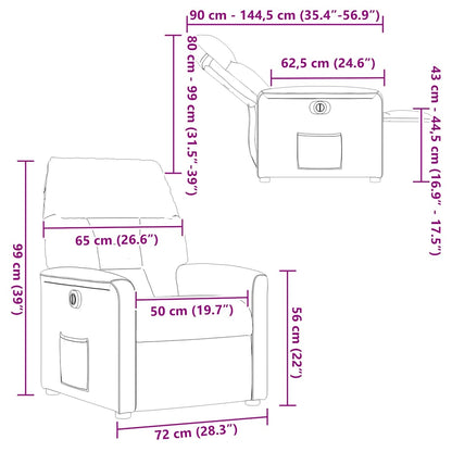 Fåtölj Brun Mörkbrun Reclinerfåtölj tyg