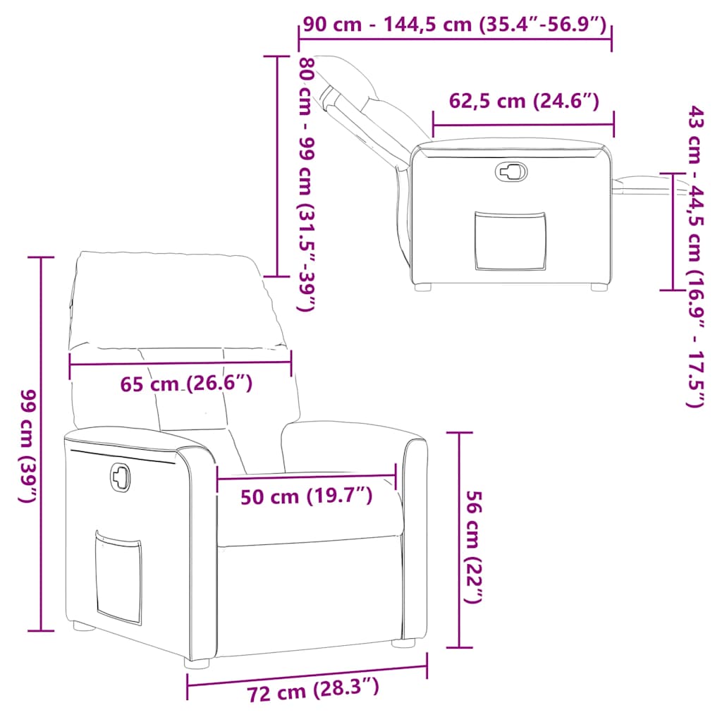 Fåtölj Grön Mörkgrön Reclinerfåtölj tyg