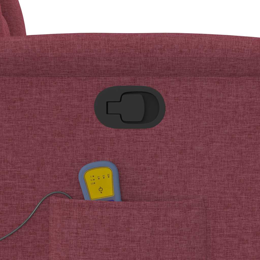 Elektrisk Massagefåtölj Vinröd tyg