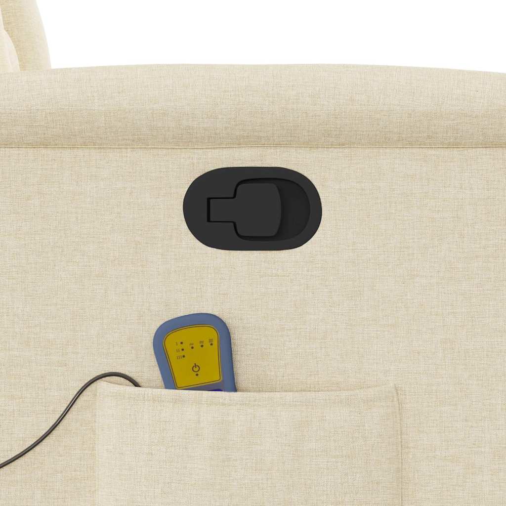 Elektrisk Massagefåtölj Gräddvit tyg