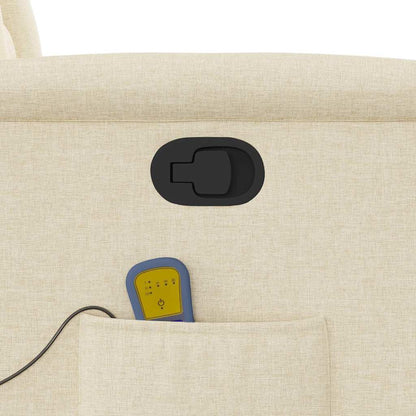 Elektrisk Massagefåtölj Gräddvit tyg