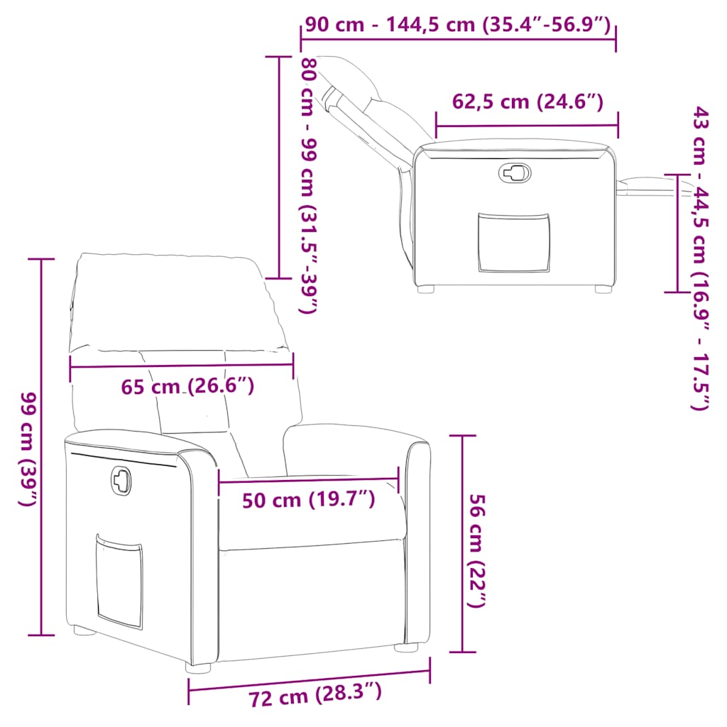 Fåtölj Taupe Reclinerfåtölj mikrofibertyg