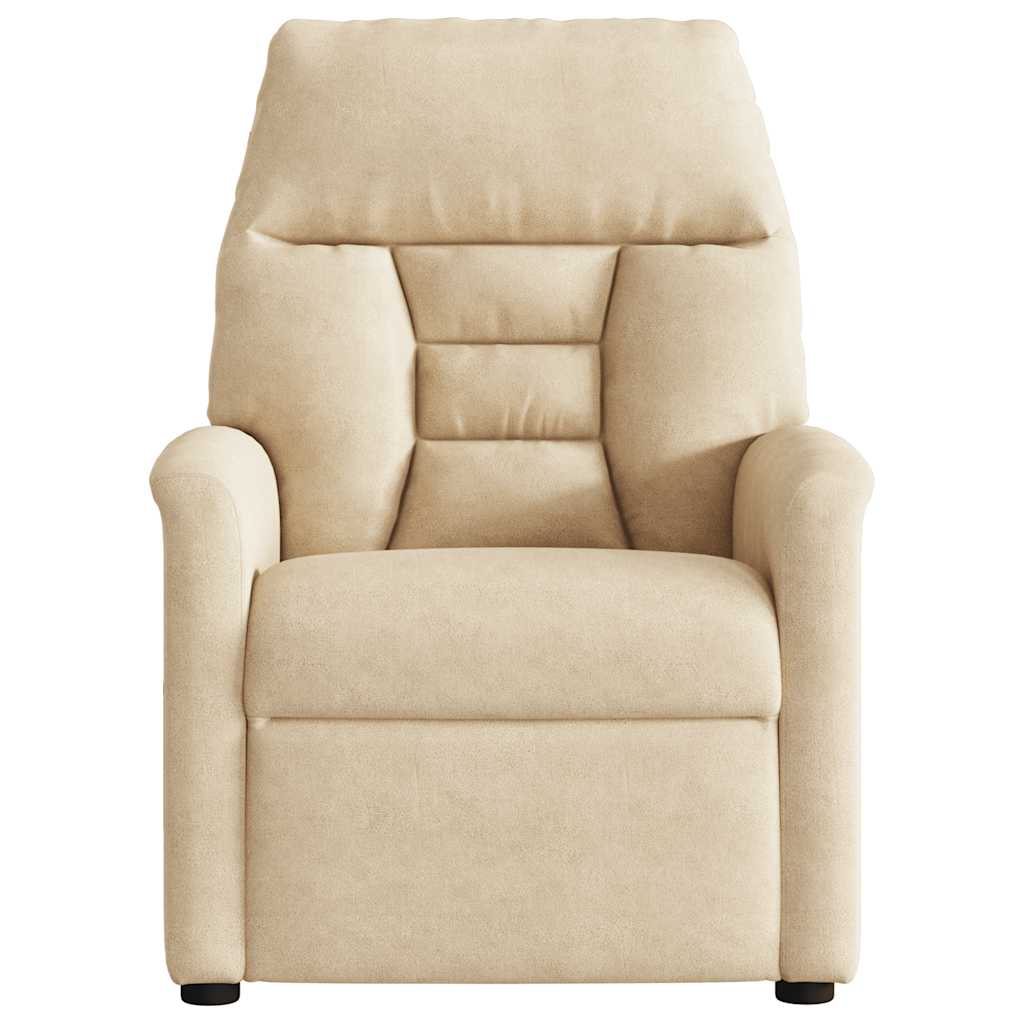 Fåtölj Gräddvit Reclinerfåtölj mikrofibertyg