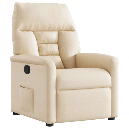 Fåtölj Beige Reclinerfåtölj mikrofibertyg