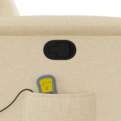 Elektrisk Massagefåtölj Gräddvit tyg