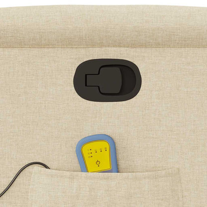 Elektrisk Massagefåtölj Gräddvit tyg