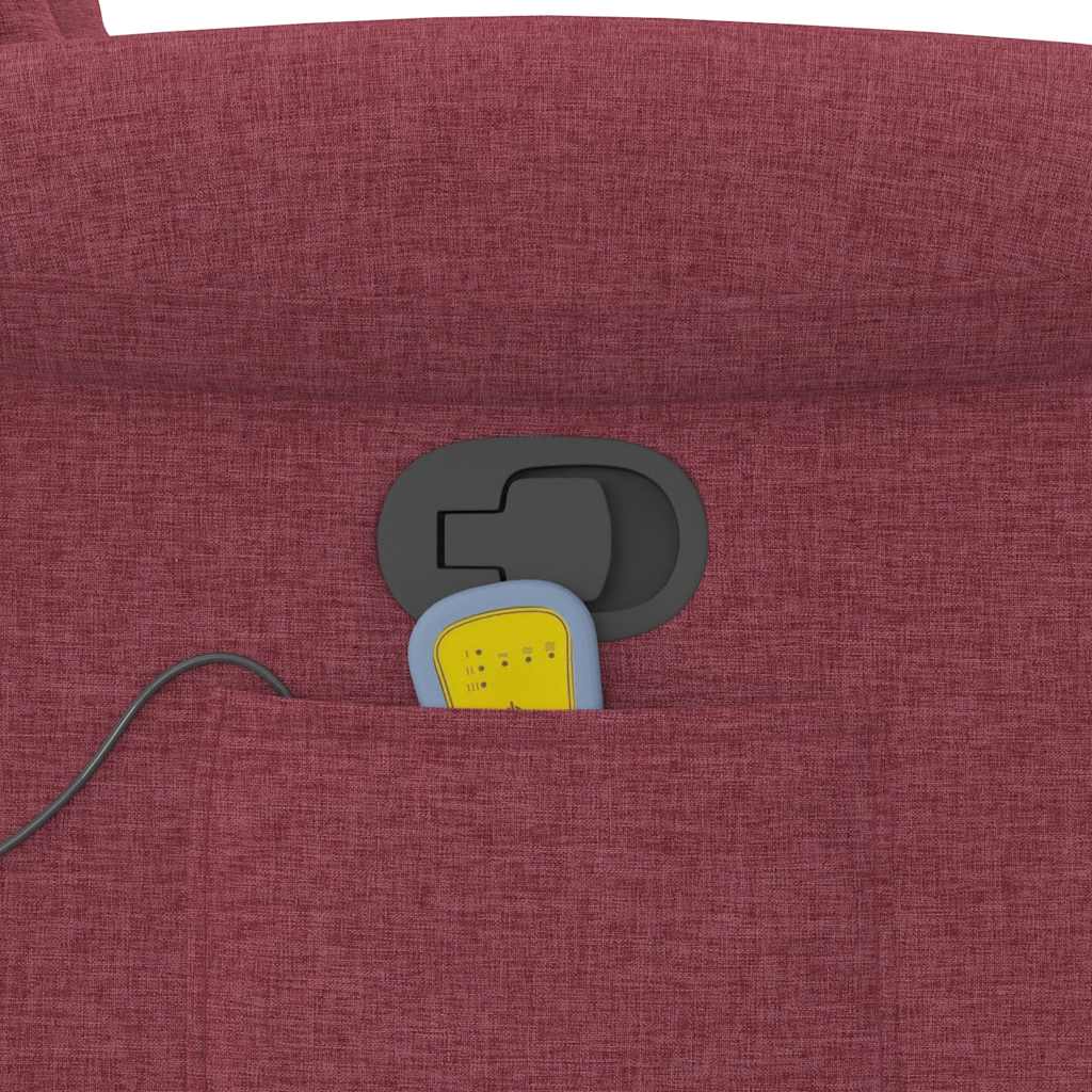 Elektrisk Massagefåtölj Vinröd tyg