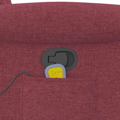 Elektrisk Massagefåtölj Vinröd tyg