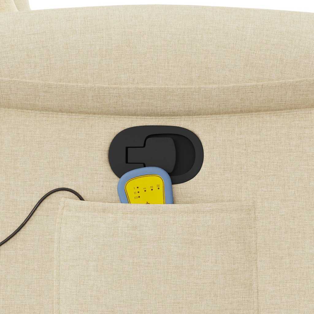 Elektrisk Massagefåtölj Gräddvit tyg