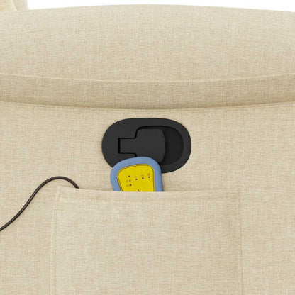 Elektrisk Massagefåtölj Gräddvit tyg