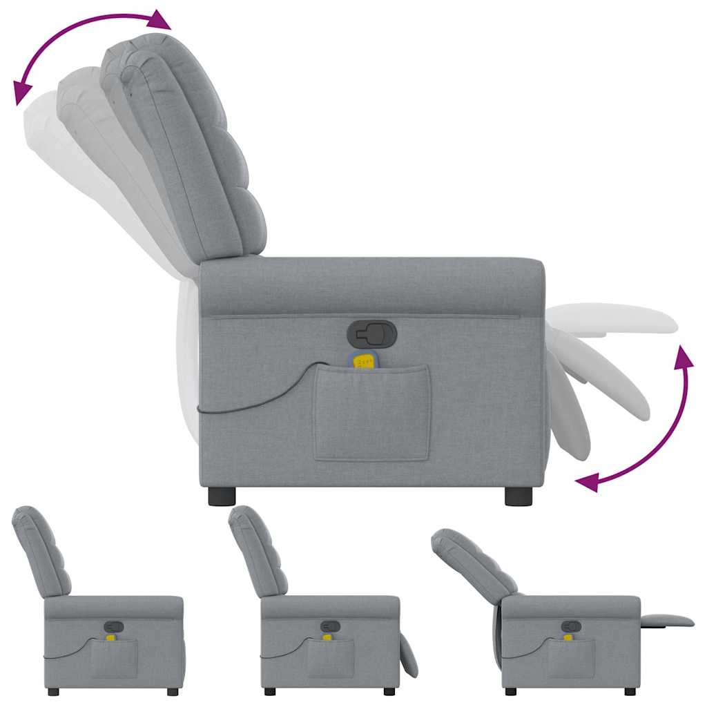 Elektrisk Massagefåtölj Ljusgrå tyg