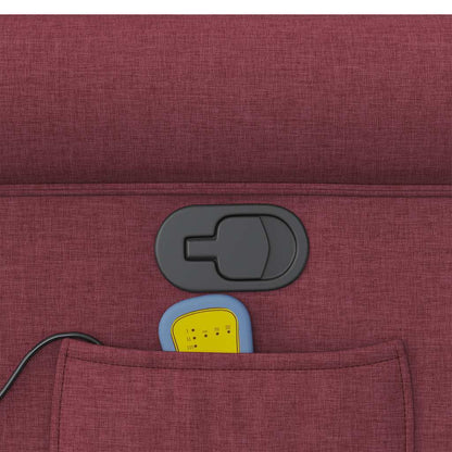 Elektrisk Massagefåtölj Vinröd tyg