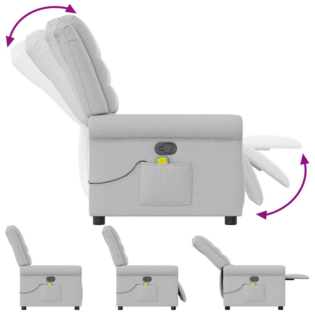 Elektrisk Massagefåtölj Ljusgrå tyg