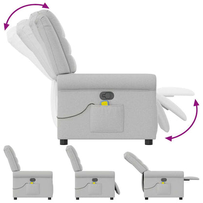 Elektrisk Massagefåtölj Ljusgrå tyg