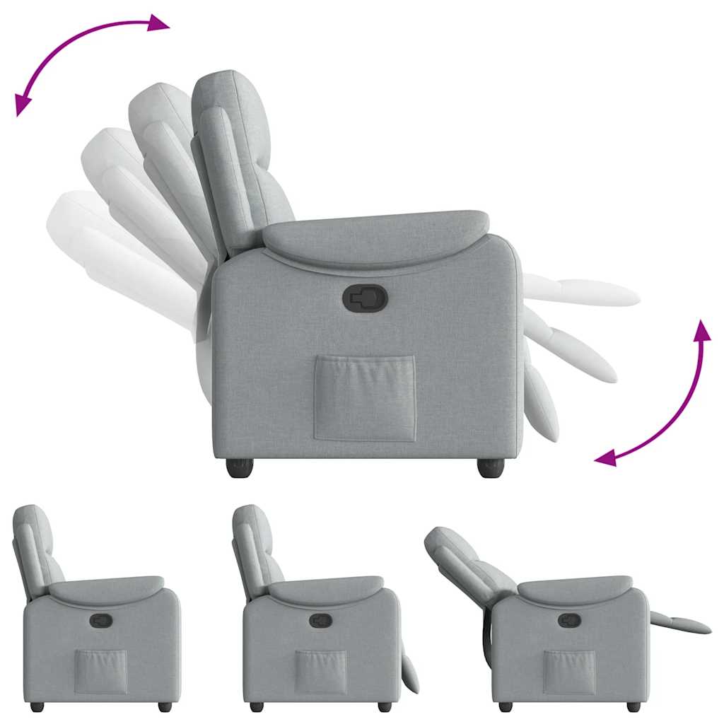 Fåtölj Ljusgrå Reclinerfåtölj tyg