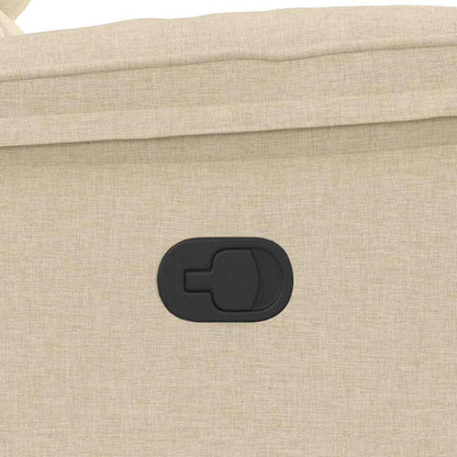 Elektrisk Massagefåtölj Gräddvit tyg