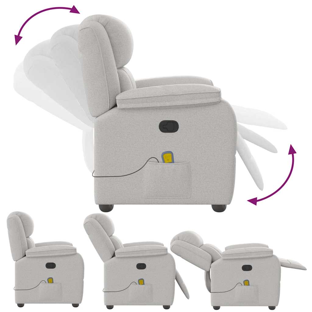 Elektrisk Massagefåtölj Ljusgrå tyg