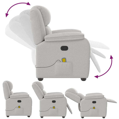 Elektrisk Massagefåtölj Ljusgrå tyg