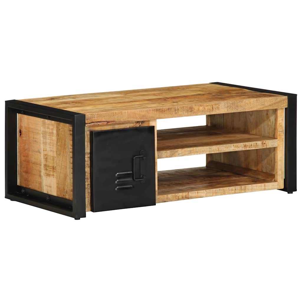 Soffbord Trä 90x50x36 cm massivt grovt mangoträ