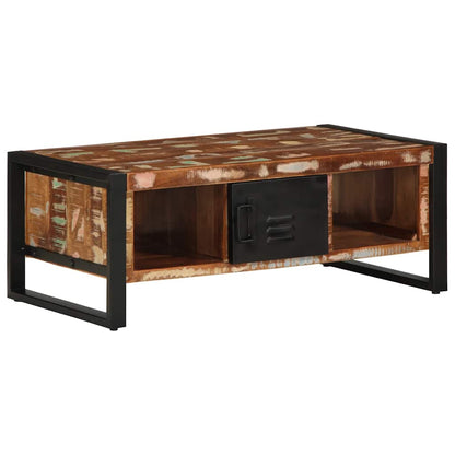 Soffbord Trä flerfärgad 90x50x36 cm massivt återvunnet trä