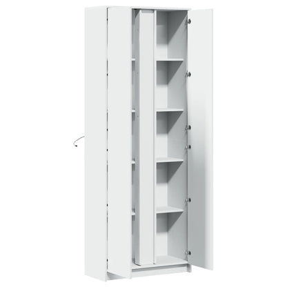 Skåp Vit LEDs 74x32,5x200 cm