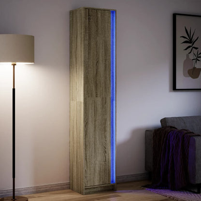 Skåp Sonoma Ek med LEDs 41,5x32,5x200 cm