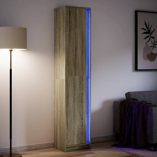 Skåp Sonoma Ek med LEDs 41,5x32,5x200 cm