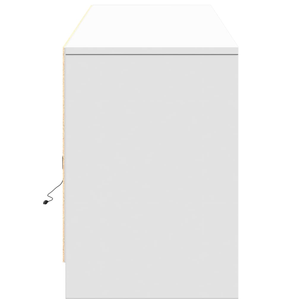 TV-Möbel Vit TV-Bänk LED 180x34x50 cm