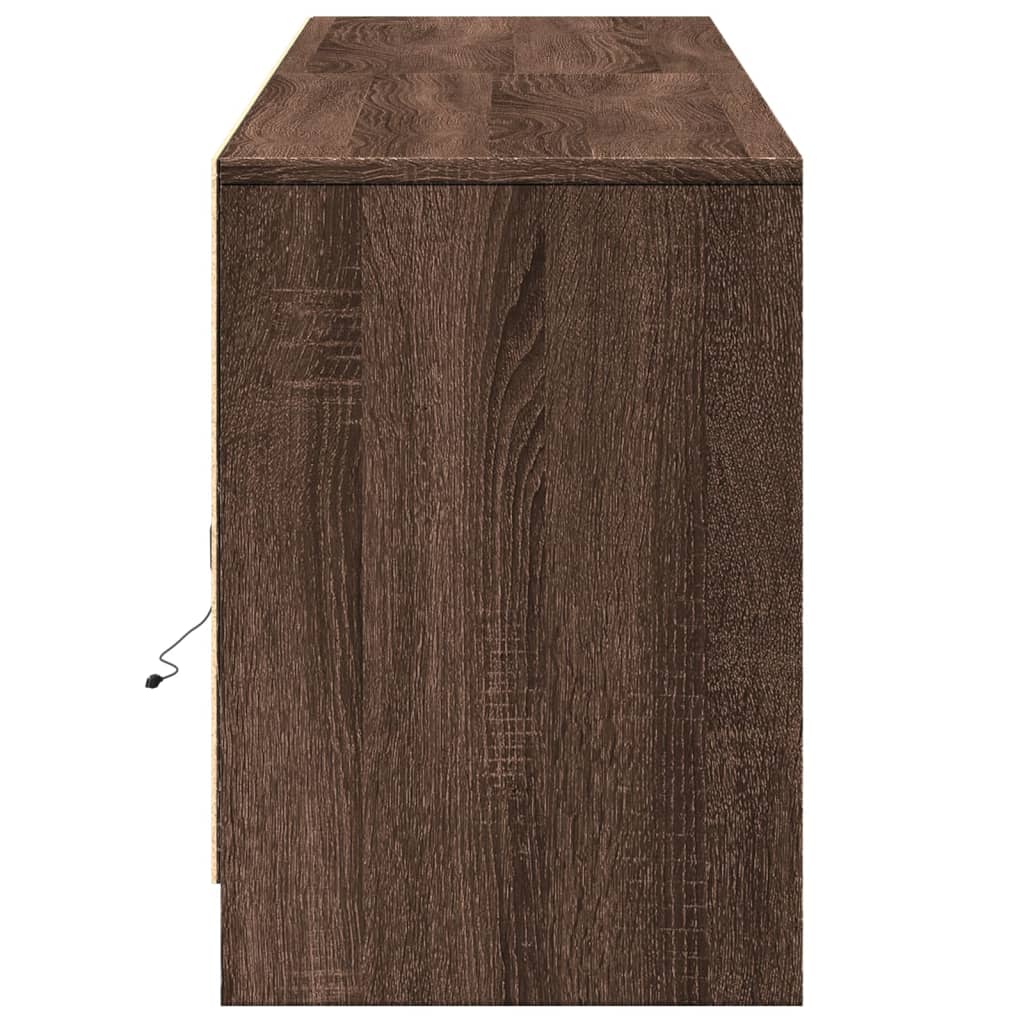 TV-Möbel Brun Ek TV-Bänk LEDs 180x34x50 cm