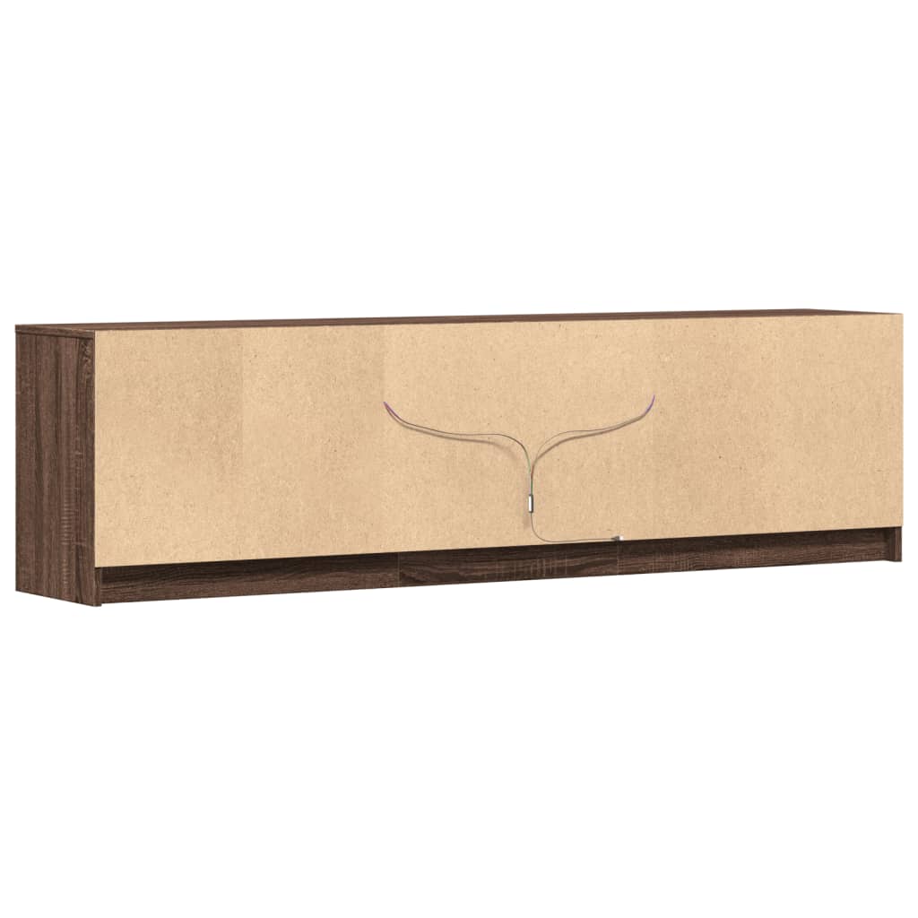 TV-Möbel Brun Ek TV-Bänk LEDs 180x34x50 cm