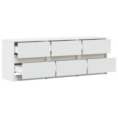 TV-Möbel Vit TV-Bänk LED 140x34x50 cm