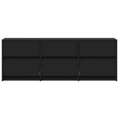 TV-Möbel Svart TV-Bänk LED 140x34x50 cm