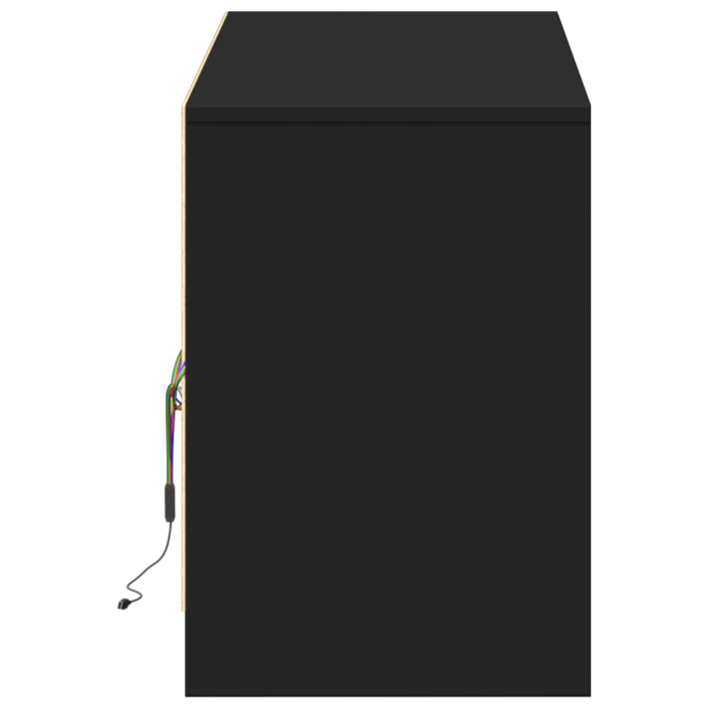 TV-Möbel Svart TV-Bänk LED 140x34x50 cm