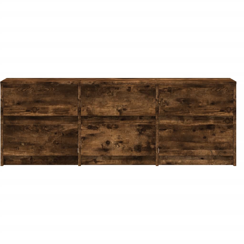 TV-Möbel Rökfärgad Ek TV-Bänk LED 140x34x50 cm