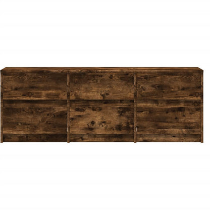 TV-Möbel Rökfärgad Ek TV-Bänk LED 140x34x50 cm