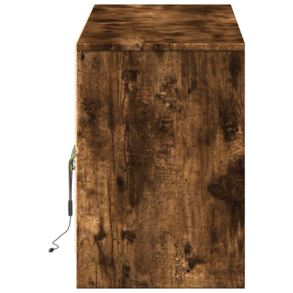 TV-Möbel Rökfärgad Ek TV-Bänk LED 140x34x50 cm