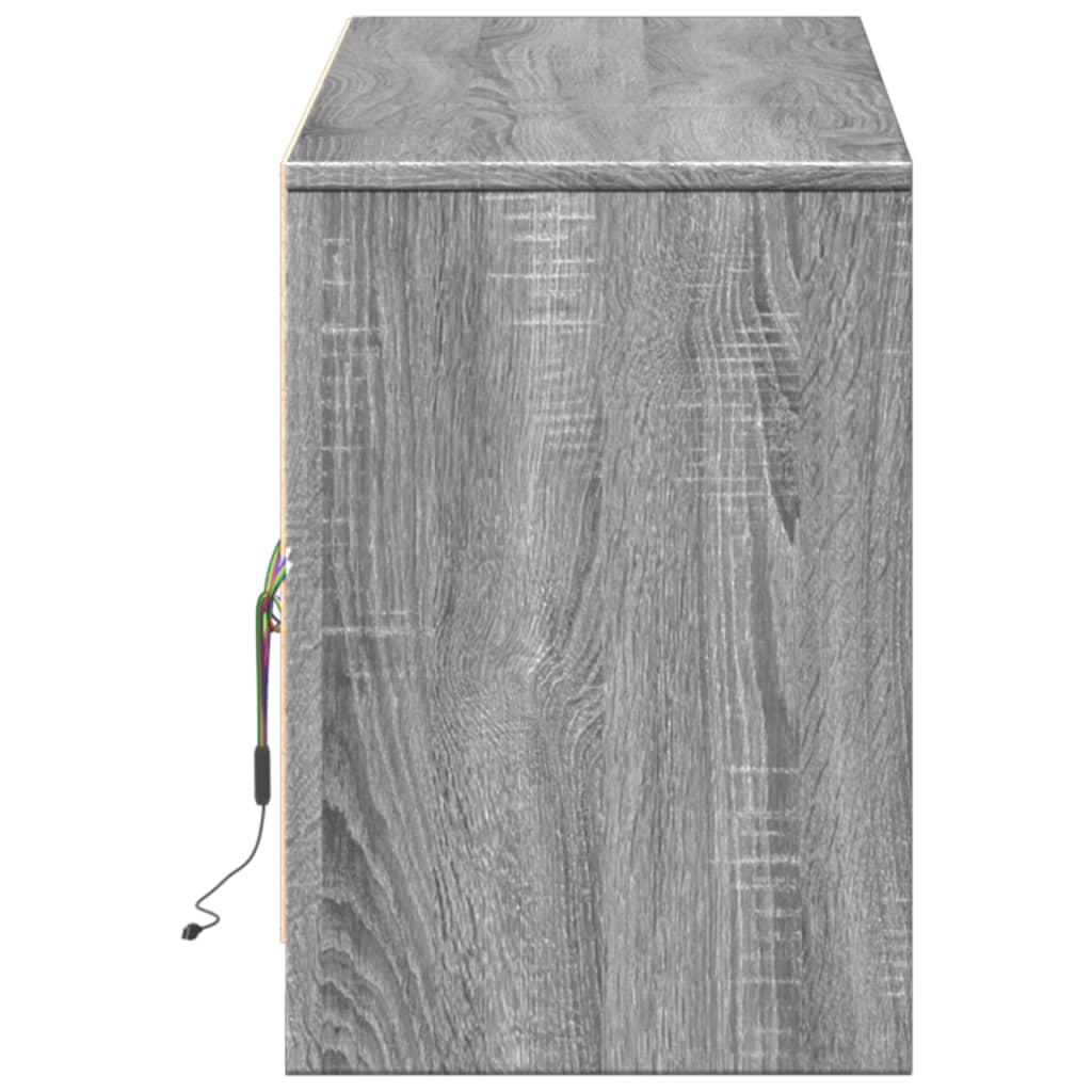 TV-Möbel Sonoma Grå TV-Bänk LED 140x34x50 cm